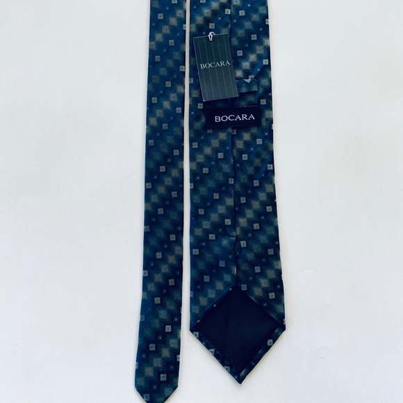 Bocara navy blue silk hand made New tie - Picture 7 of 8